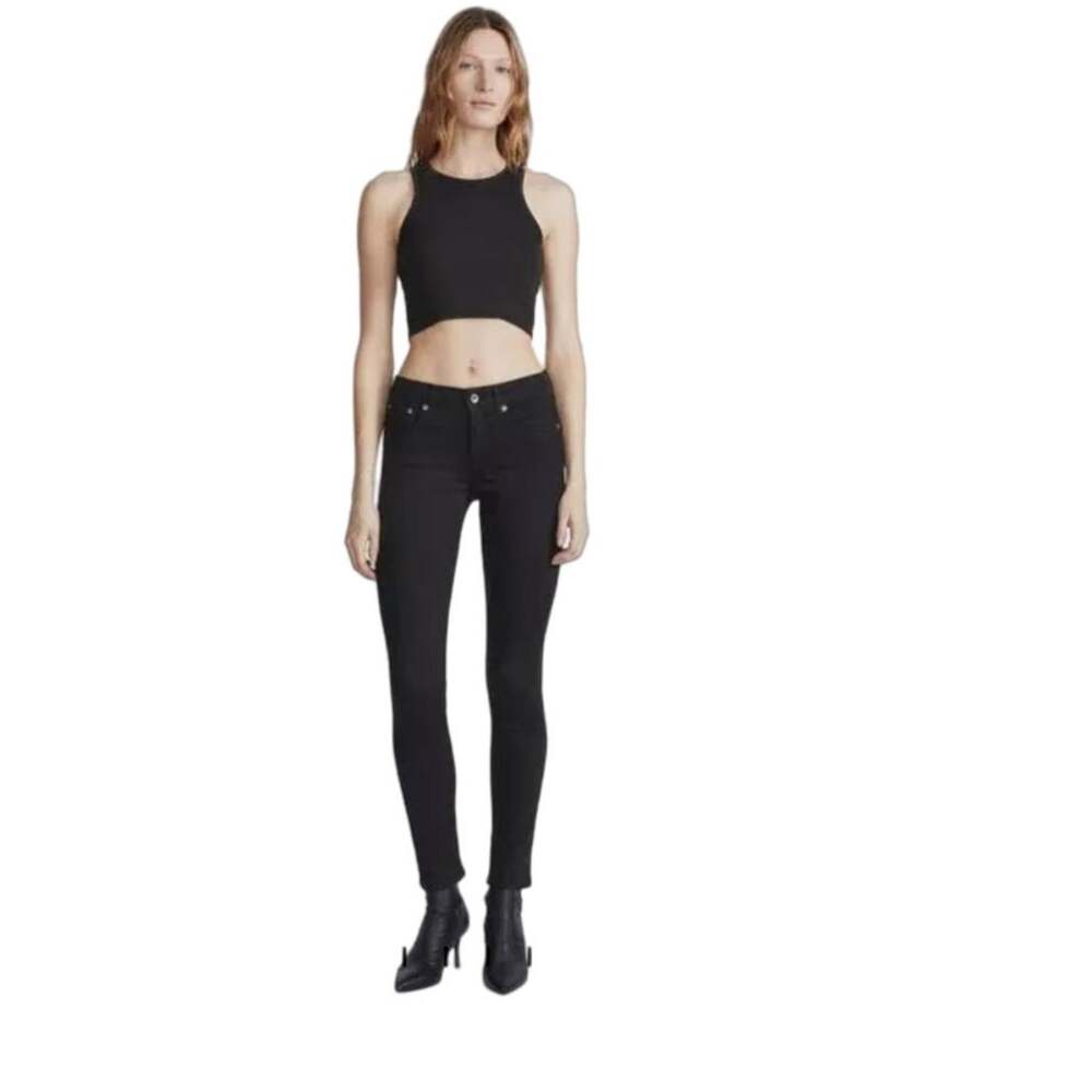 Rag and Bone dark skinny legging jean black plush size 26